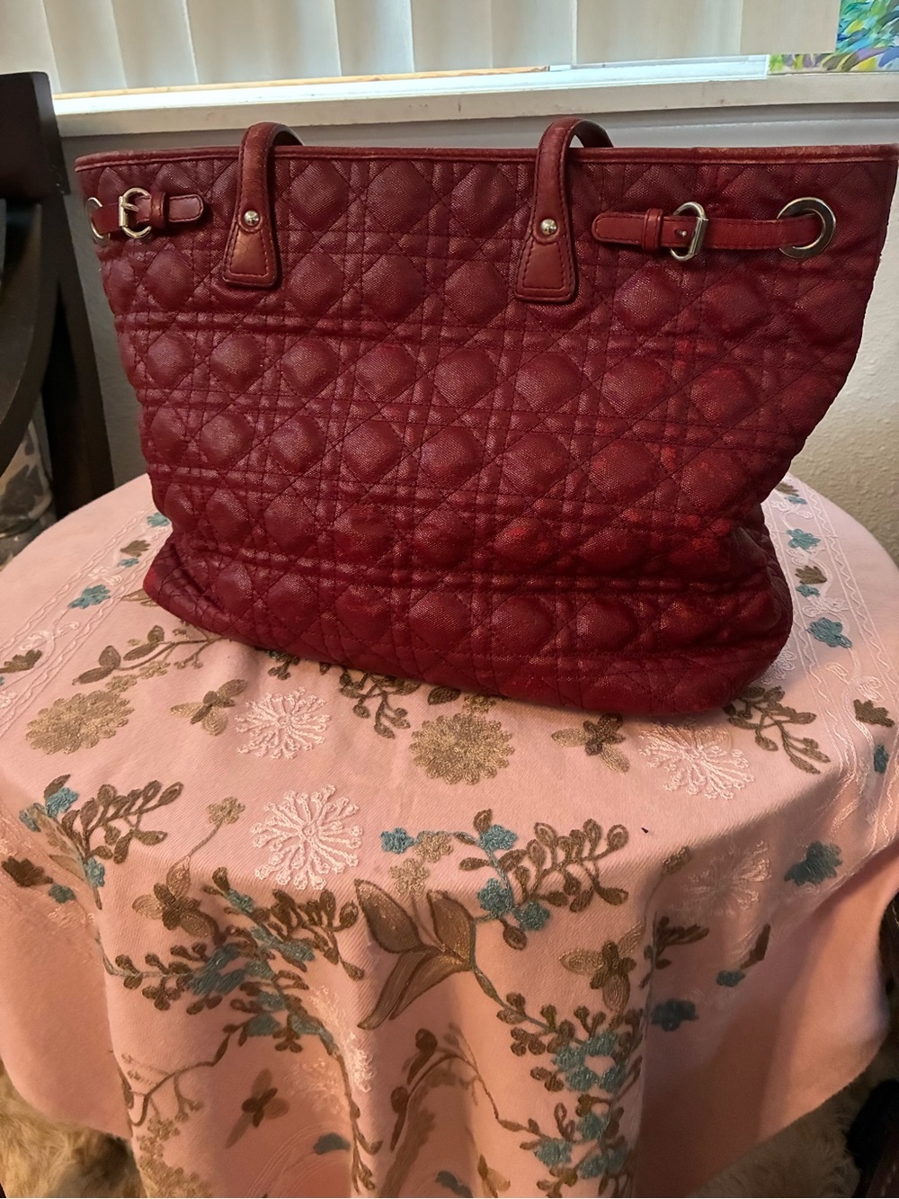 Christian Dior Large Panarea Tote Red Cannage Quilted Leather - Picture 12 of 16